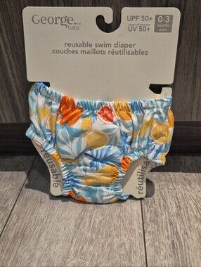 George Baby Reusable Swim Diaper Citrus Floral With UPF 50+ Rating Protection
